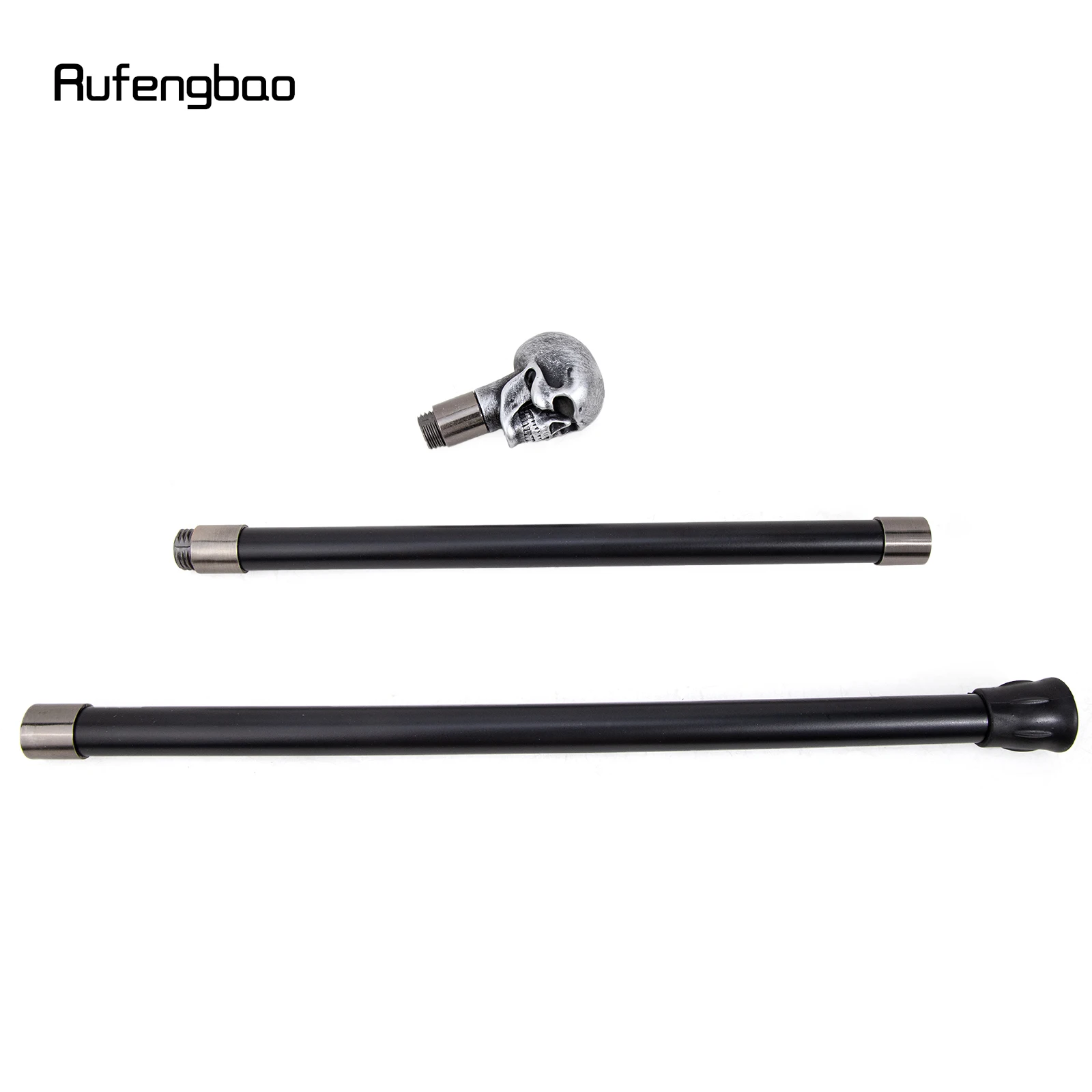 Silver Resin Skull Walking Cane Fashion Decorative Stick Elegant Cosplay Cane Knob Crosier 94cm Performance Stage Cane