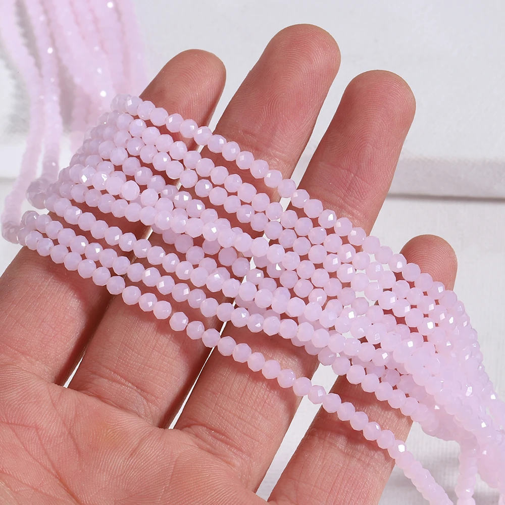 120 Stück Kristallglasperlen, Rondelle, aus Österreich, facettiert, lose, runde Perlen zum Basteln von Schmuck, für DIY-Halsketten und Armbänder. – Detail 2