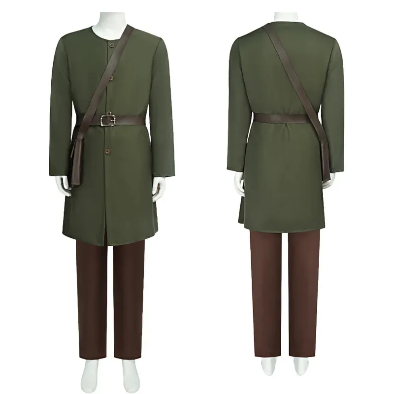 エルフビルボコスプレファンタジー服グリーンマント映画ロードリングコスチューム変装成人男性ファンタジアパーティー衣装