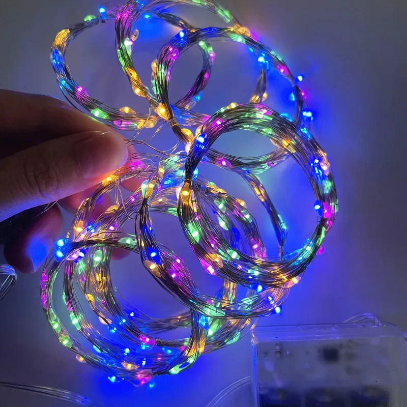 Guirnalda de luces LED navideñas para cortina, 8 modos, control remoto, 3m, 4m, 6m, adorno, decoración navideña para el hogar, vacaciones, lámpara de Año Nuevo