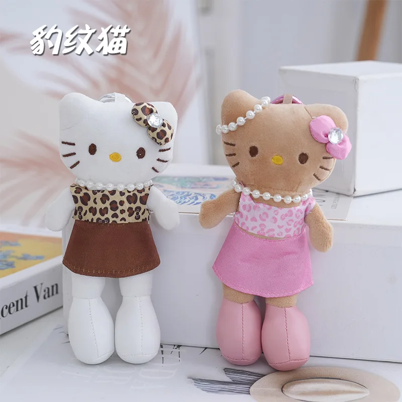 

Новая модель брелока Hello Kitty с леопардовым принтом, черная застежка в форме сердца, длинные ножки, подвеска, подарок для девочки