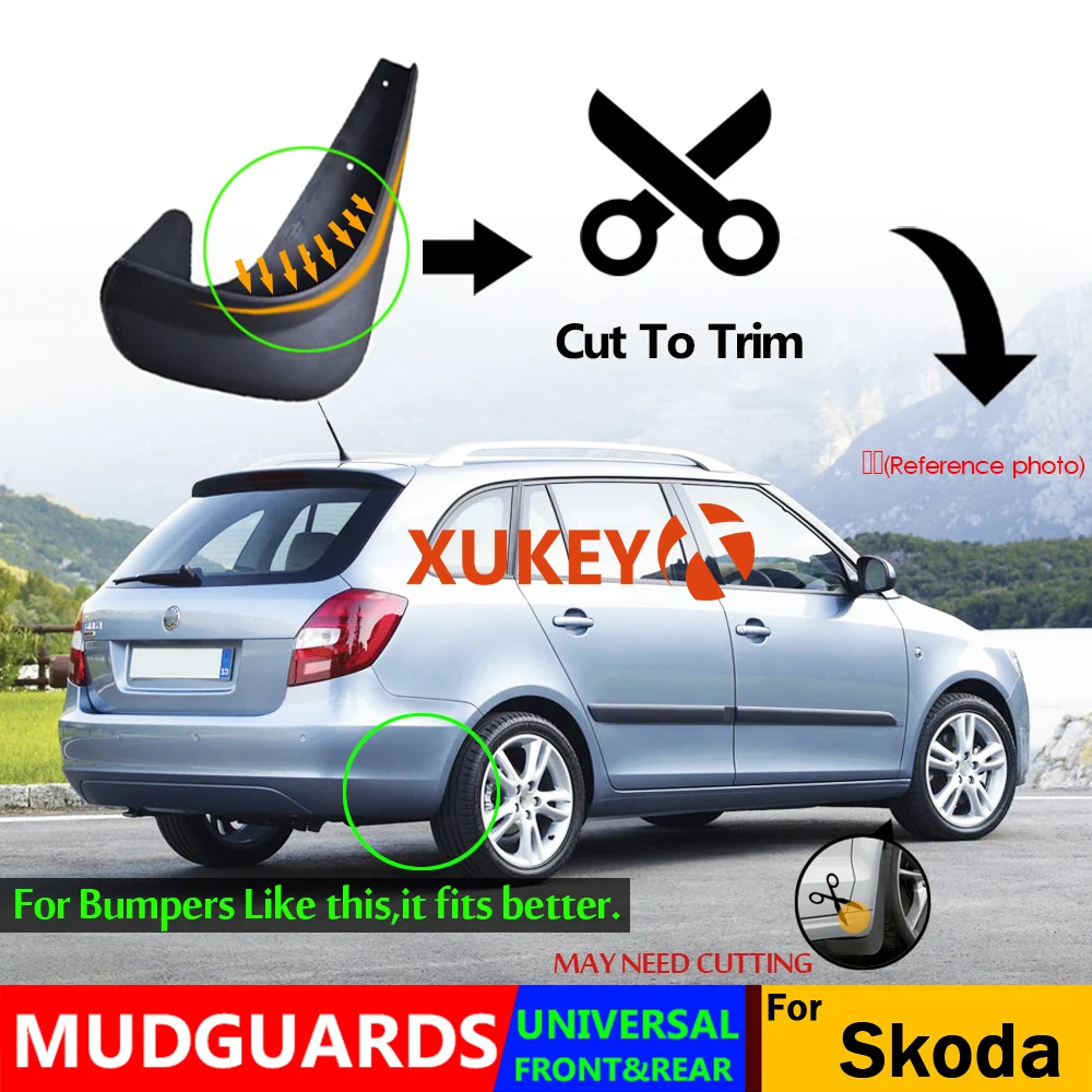 Set Universal Mudflaps Mud Flaps Splash Guards Mudguards For Skoda Citigo Fabia Octavia Rapid Roomster Yeti 6Y 5J NJ 1U 1Z 5E