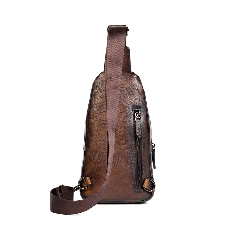 Imagem -04 - Luufan Bolsa de Peito para Homens Ajuste Macio Couro Genuíno Bolsa de Ombro Masculino Anti Roubo Peito Pacote Sling Mochila Viagem Alta Qualidade