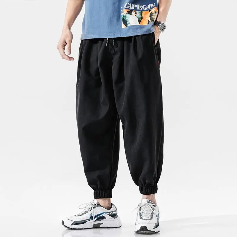 Summer Casual Open Crotch Erotic Pants Basketball Running Sweatpants Outdoor Sex Overalls Men's Retro plus Size Loose Trousers