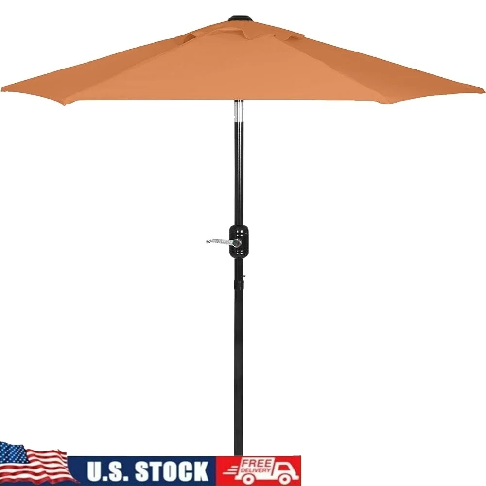 

Outdoor Patio Umbrella Easy Open Close Crank Push Button Tilt Durable Fade Resistant Market Umbrellas Sun Protection