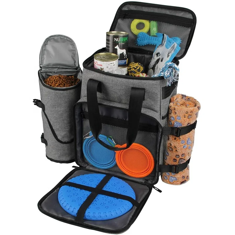 

Airline Approved Dog Accessories Pet Tote Organizer Bag Dog Food Storage Container Multi-Function Pockets Dog Travel Bag