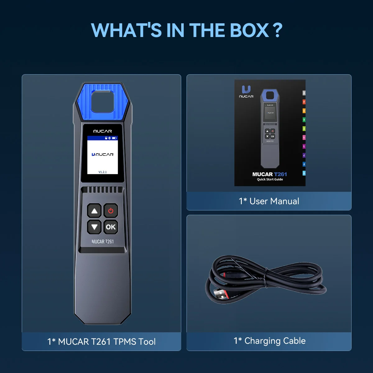 MUCAR T261 TPMS Bandenspanning Diagnostic Tool Automotive TPMS Sensor Activator Programmering Leren voor 689BT MUCAR 892BT VO8