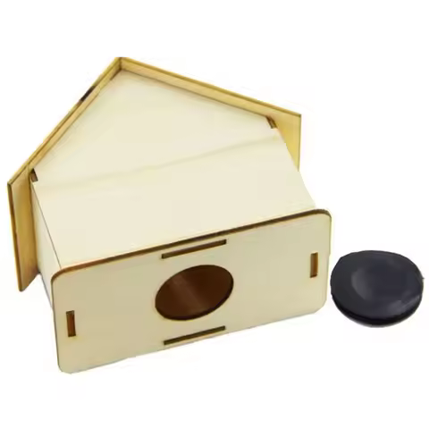 Wooden House Storage Box DIY Painting Blank Wood Holder Money Candy Container Desktop Home Box Wood Color