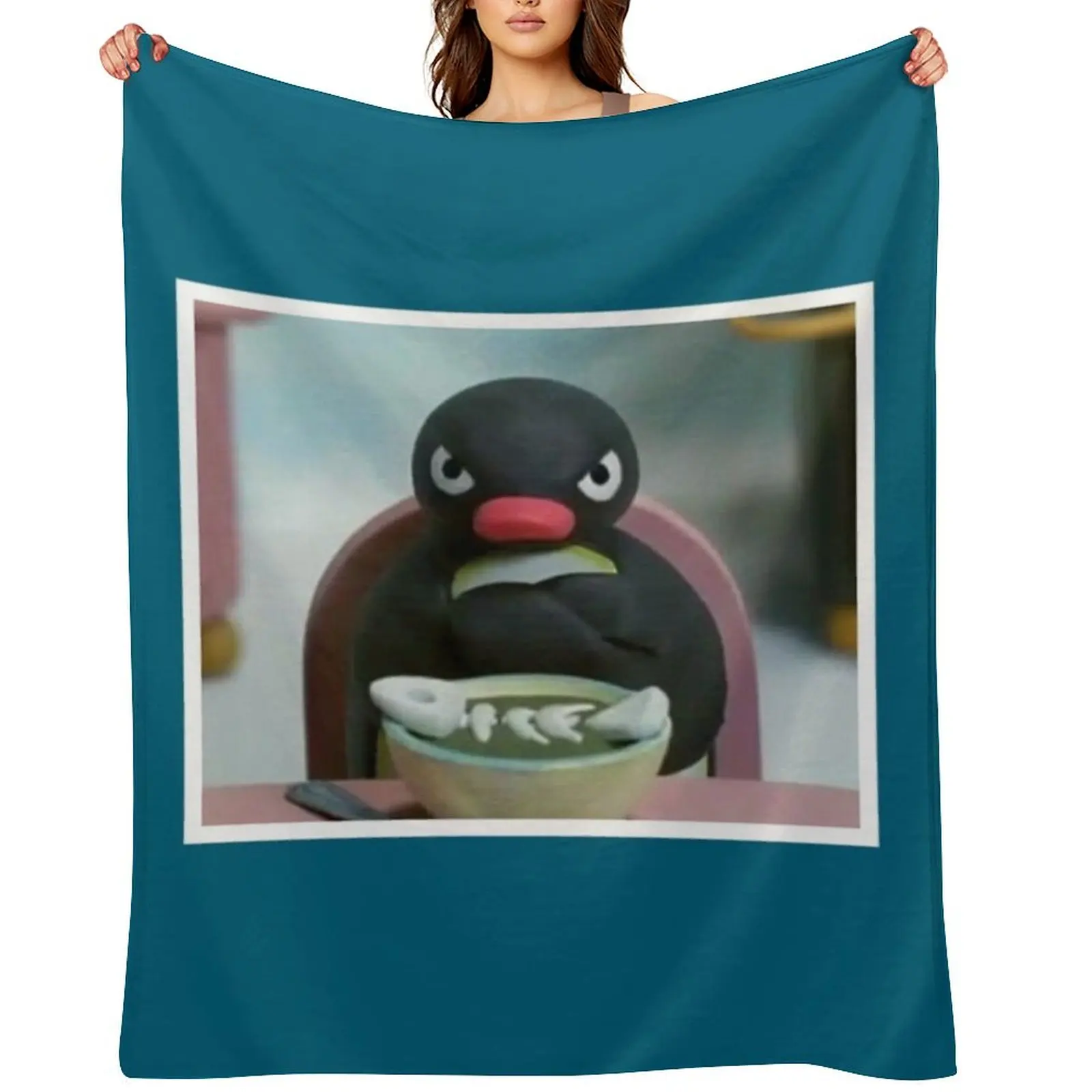 

Pingu The Penguin Angry - Noot Noot Throw Blanket Retros Quilt Hairy Sofa Quilt Blankets