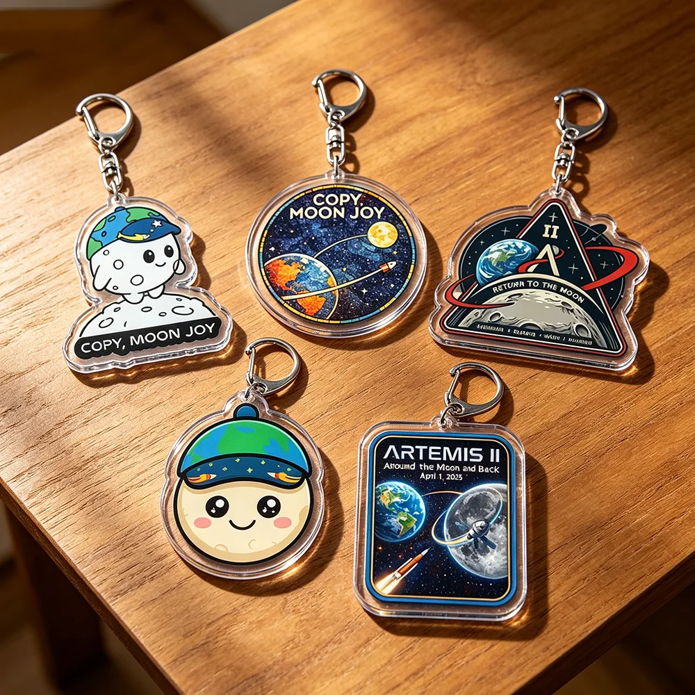 Chaveiros Artemis II Moon Joy para Acessórios, Pingente de Bolsa, Réplica de Chaveiros Moon Joy, Joias, Presentes para Fãs e Amigos
