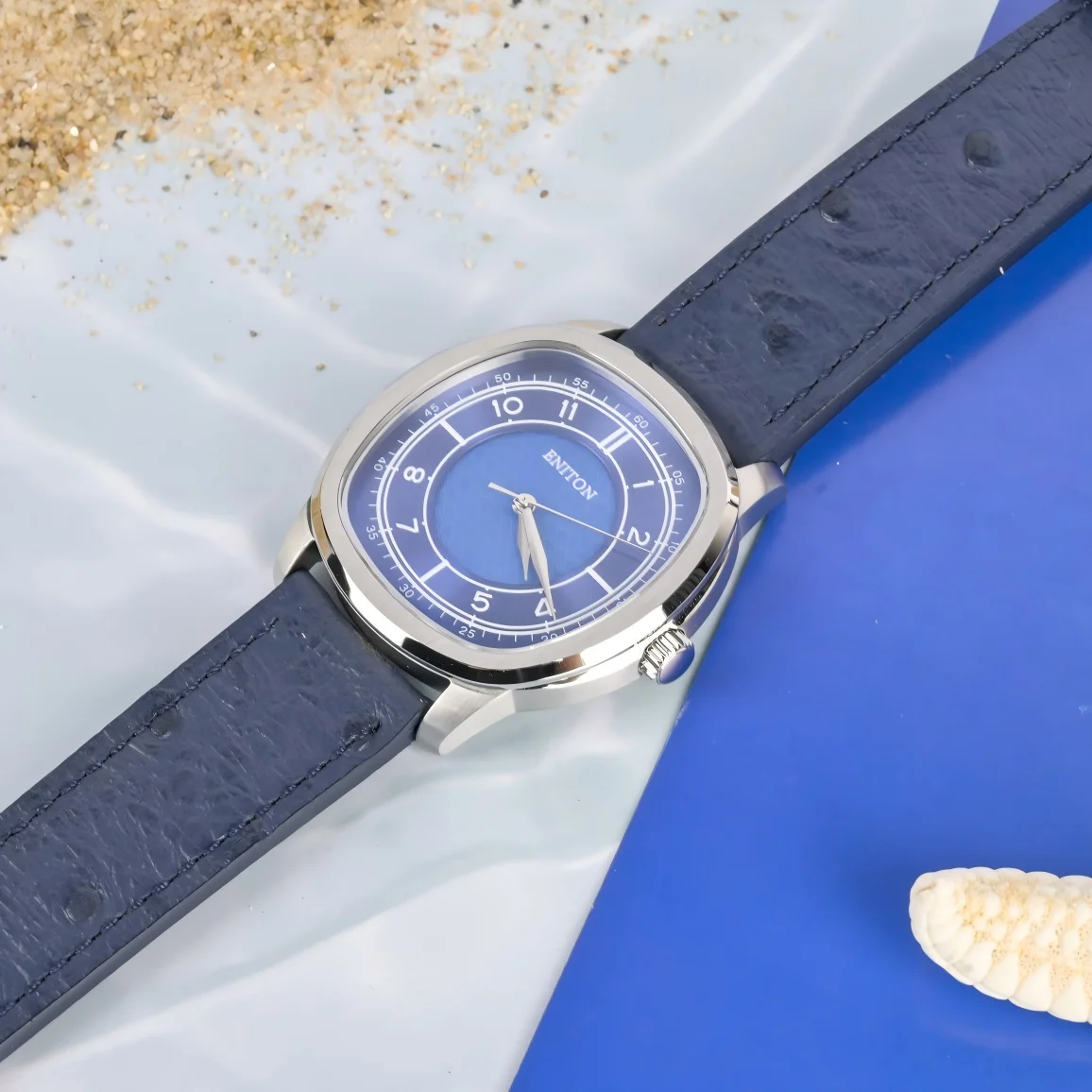 ENITON Quartz Watches Fluororubber Band FKM 316L Steel Swiss 5030D Movement Men Fashion Watch Sapphire Crystal Luminous Watch