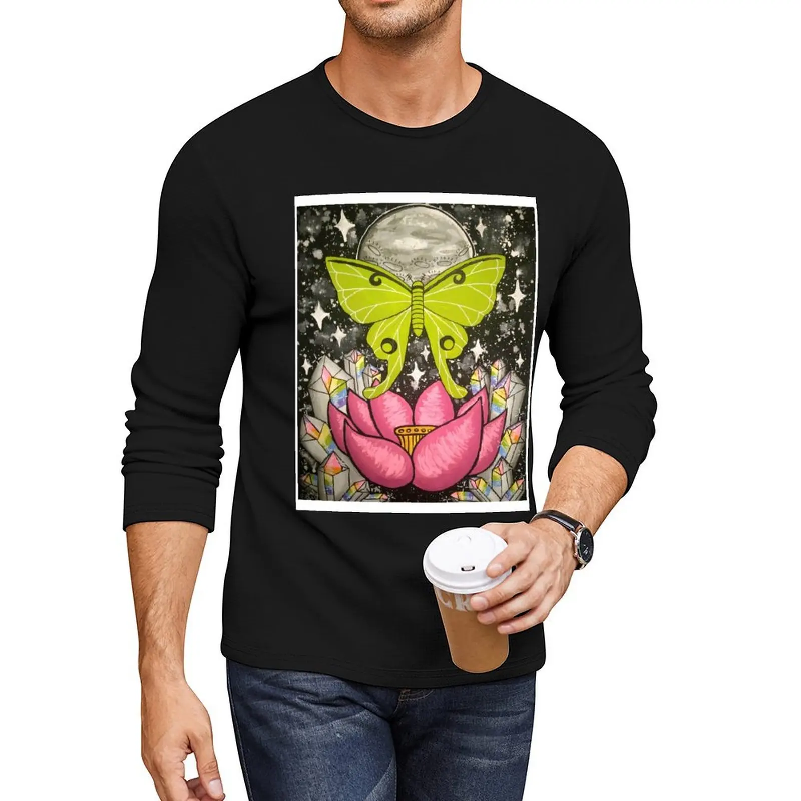 Lunar Moth Long T-Shirt new edition t shirt black t shirts kawaii clothes man clothes tshirts for men