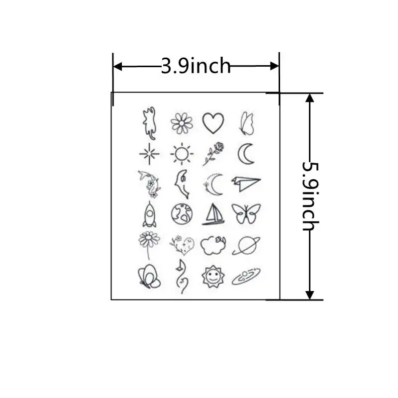 138 패턴 15 일 임시 문신 스티커, 방수 15 일 문신, 귀여운 작은 신선한 패턴, 가짜 문신