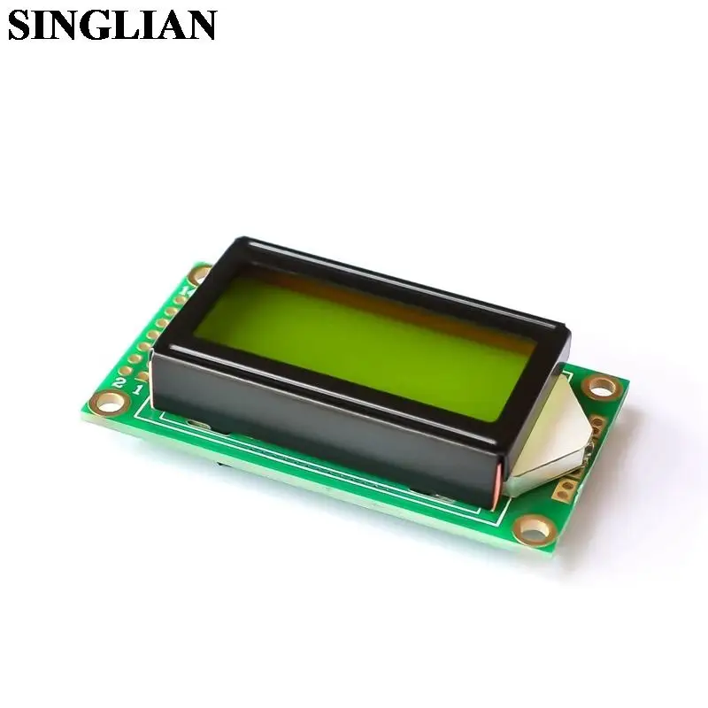 0802A Character LCD 8*2 Yellow Green LCD Screen Module With Backlight Liquid Crystal Display Panel For Arduino
