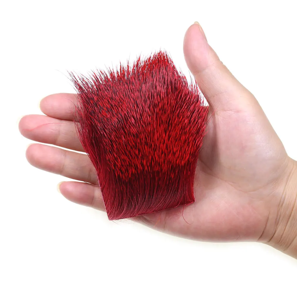 1 STÜCK 5 cm x 5 cm natürliches und gefärbtes Hirschhaar-Fliegenbindematerial für Nymphen-Trockenfliegen-Luftschlangen, Forellen-Angelköder – Detail 7