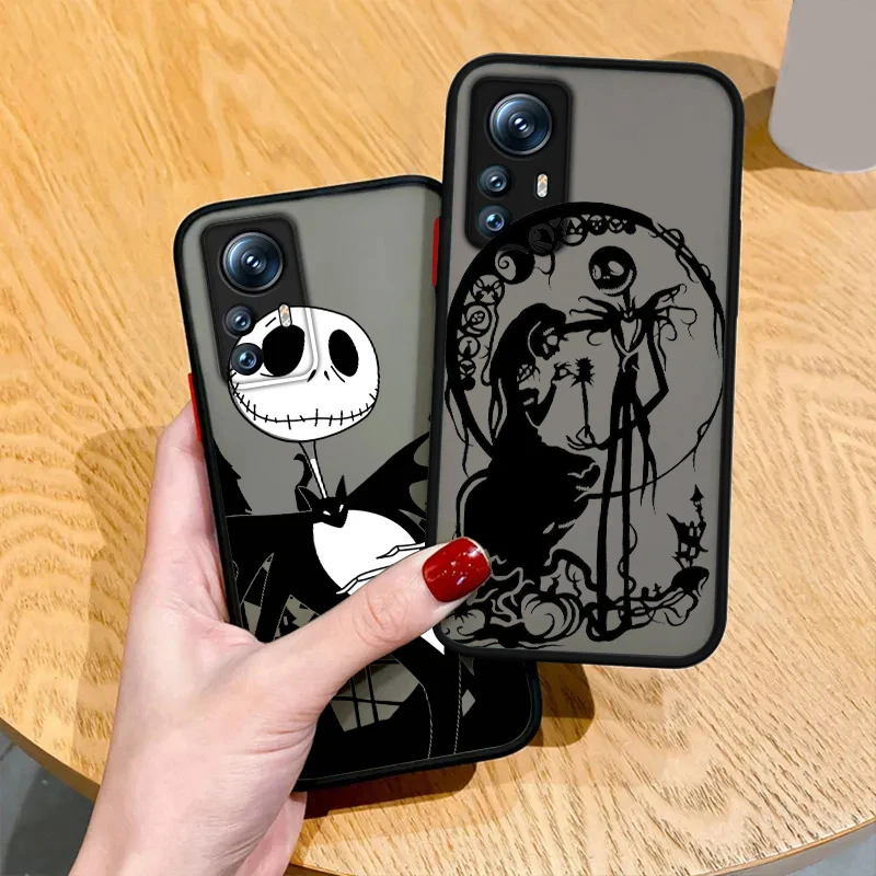 Christmas Jack Skeleton Disney For POCO X5 X4 X3 NFC X2 M5S M6 M4 M3 M2 C51 F5 F4 GT Pro Frosted Translucent Phone Case