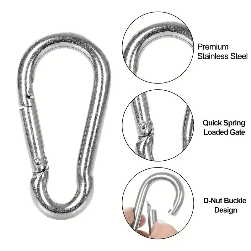 1/2/4/6/10 Piece Spring Buckle 60mm Heavy Duty Snap for Camping, Hiking and Pet Rope