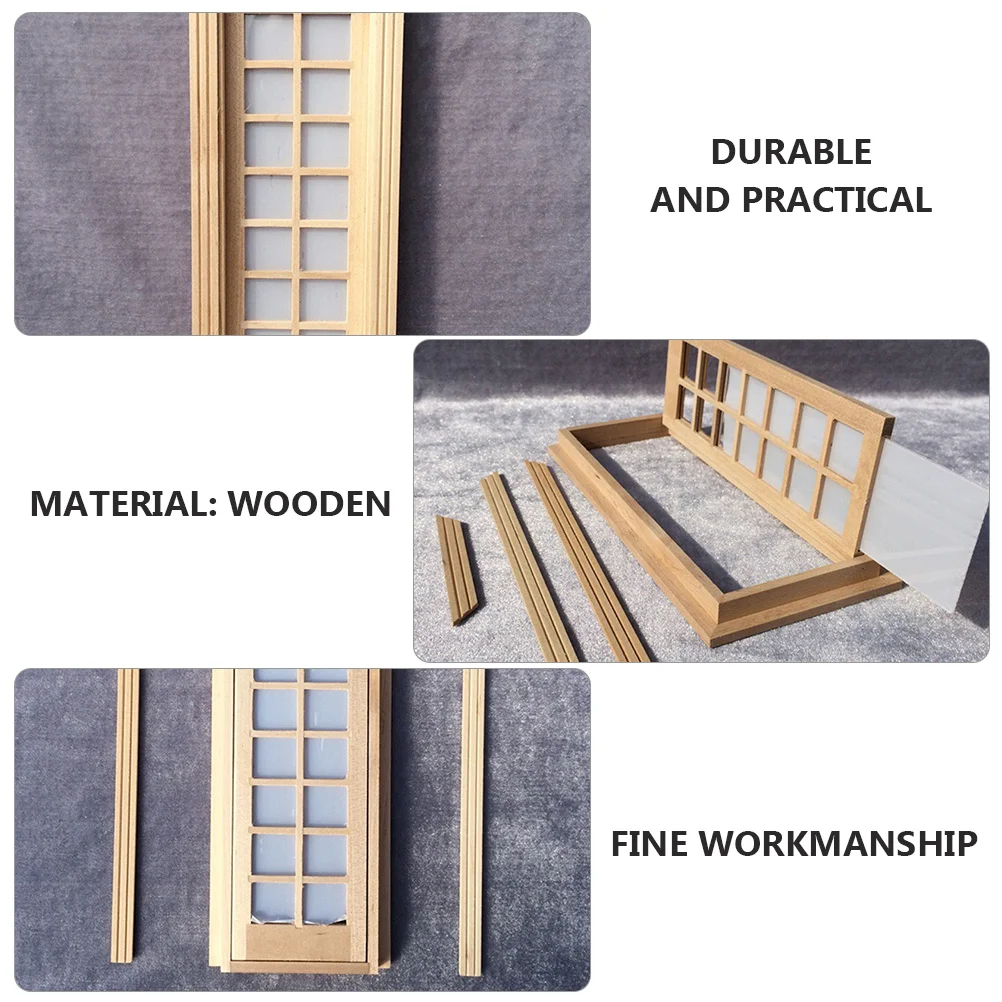 1 قطعة باب شبكي صغير خشبي شعرية الحرفية للمنزل الجنية حديقة Diy بها بنفسك زخرفة أثاث مصغر باب خشبي ديكور المنزل #1