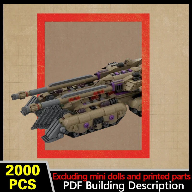 Heavy Defend Tank Model MOC Building Bricks War Equipment Modular Technology Gifts Holiday Assemble Children Toys Suit