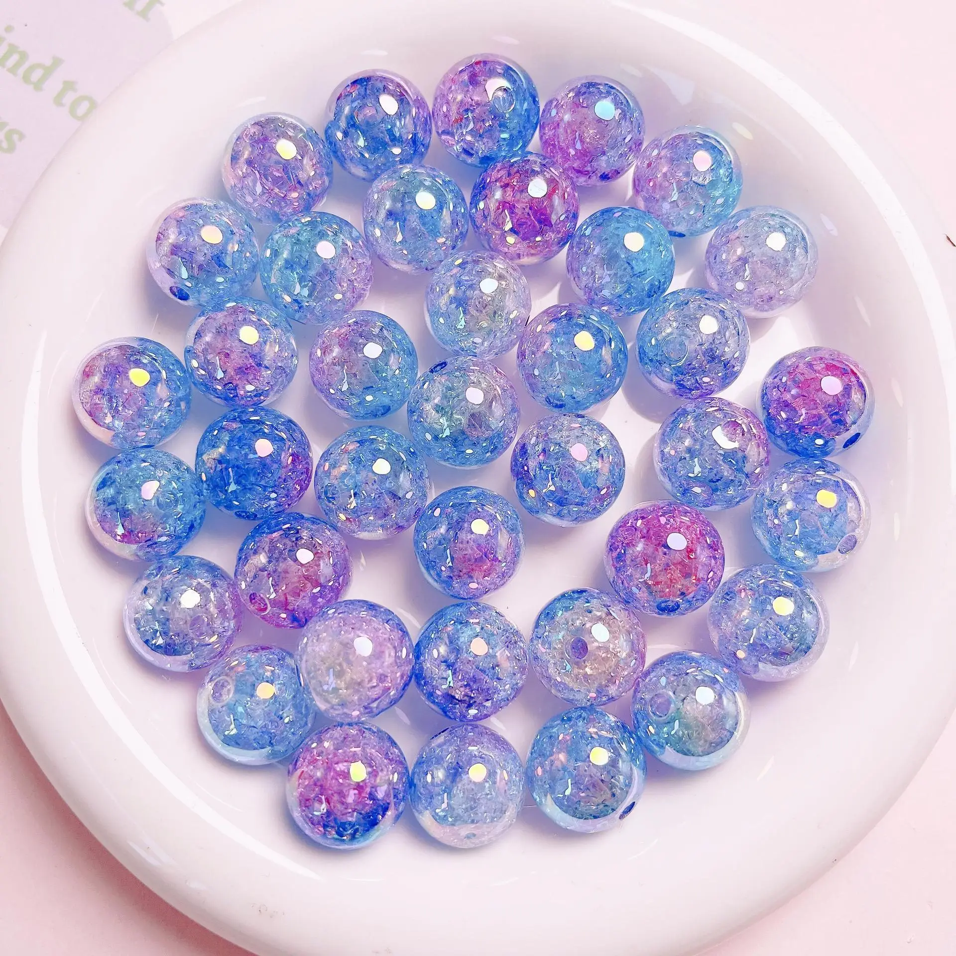 10pcs/lot Glitter Miracle Round Gumball Acryli Jewelry Beads 16mm Loose Jewelry Beading Material For Bracelet Necklace Earring