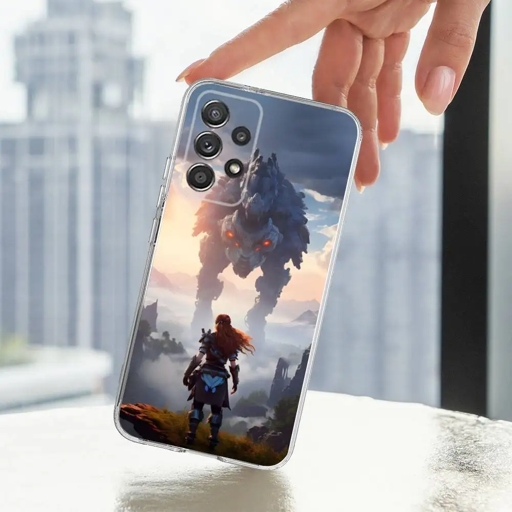 Game H-Horizon Z-Zero D-Dawn Phone Case For Samsung S30,S23,S22,S21,S20,Ultra,FE,Lite, S10,S9,S8,PIus,Transparent, Silicone Case