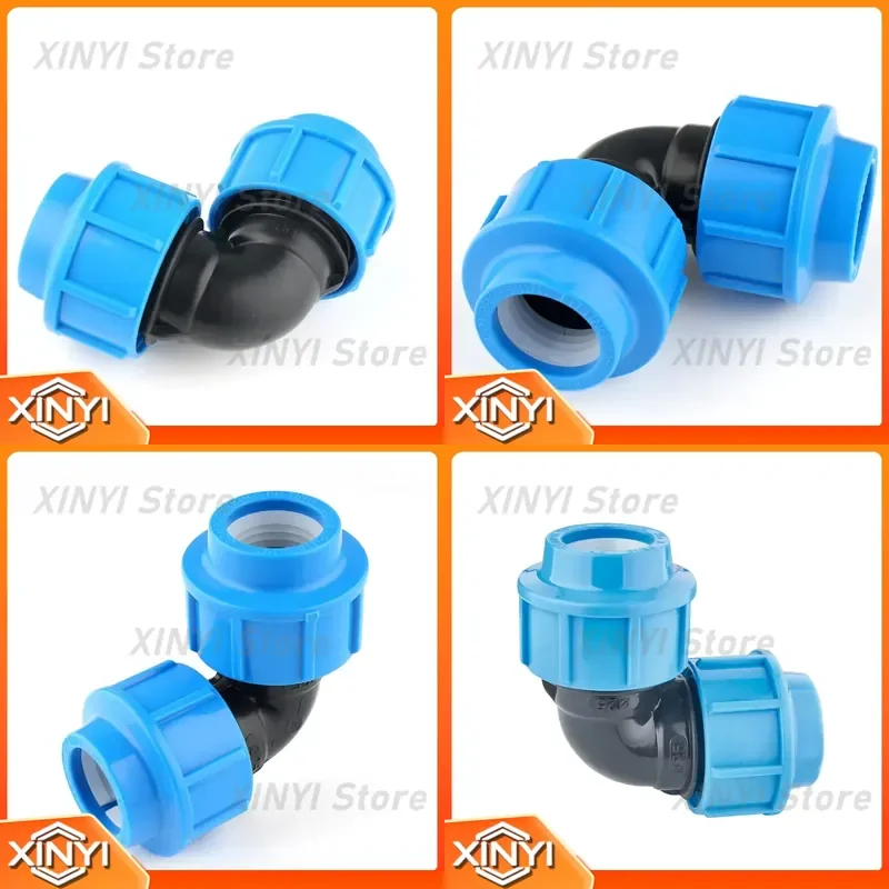 PP Compression Fitting Elbow Irrigation Fitting for PE PVC PPR Pipes Economical Light Type Pn16 Quick Connector