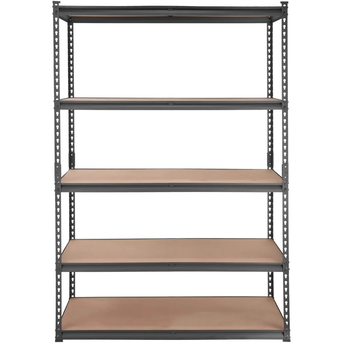 

SKYSHALO Adjustable 5-Tiers Carbon Steel 3.15"W x 18.50"H Storage Shelf Unit Holds up to 2000 lb Maximum Load Weight, Black