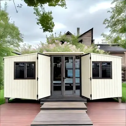 Beautiful Foldable Container-Based Mobile Home 20/40ft Double Winged Folding House with Tested & Inspected Certification