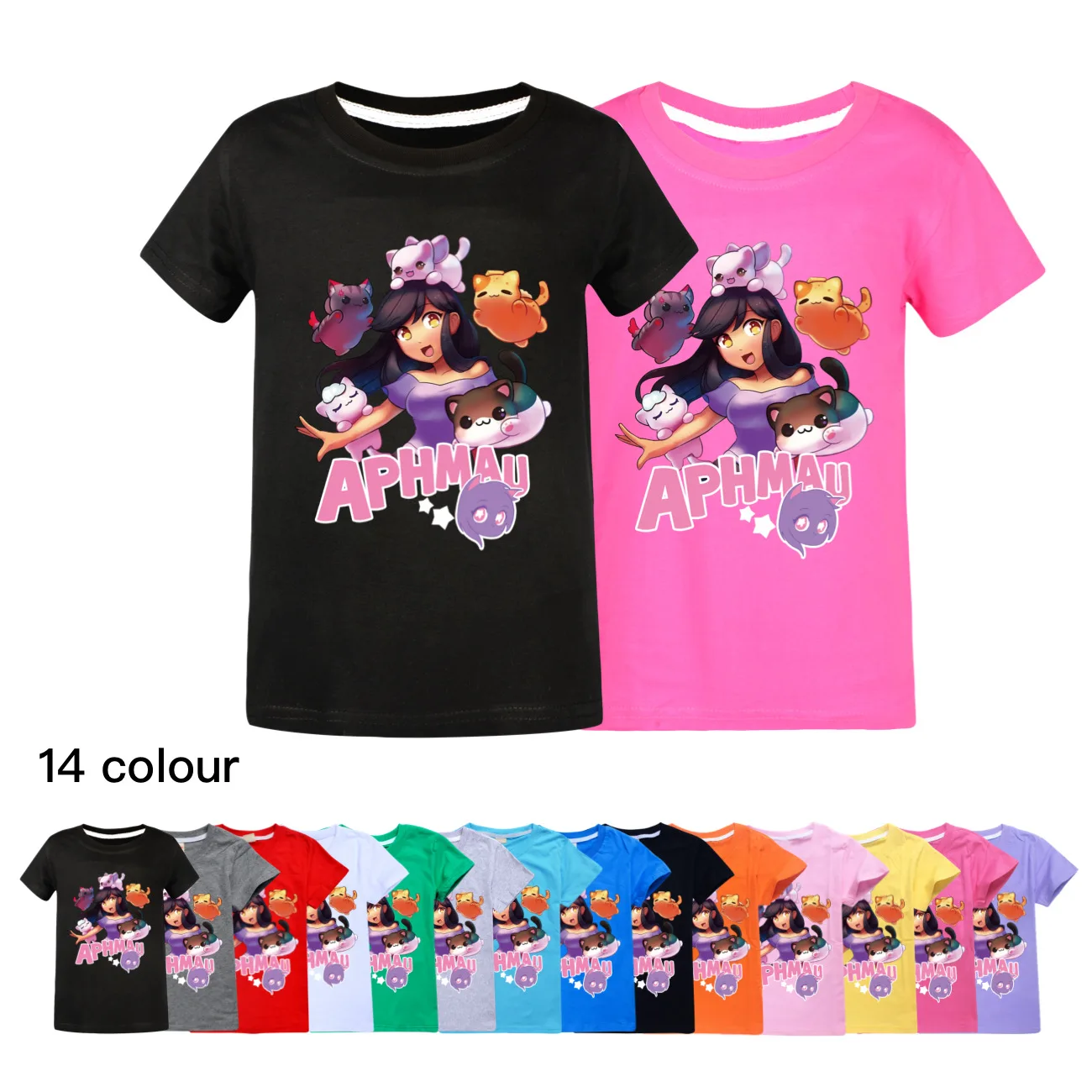 

New Kids APHMAU Clothes Kids T-shirt for A Boy Summer Clothing Toddler Girls Casual Tops Children Short Sleeve TShirt3316