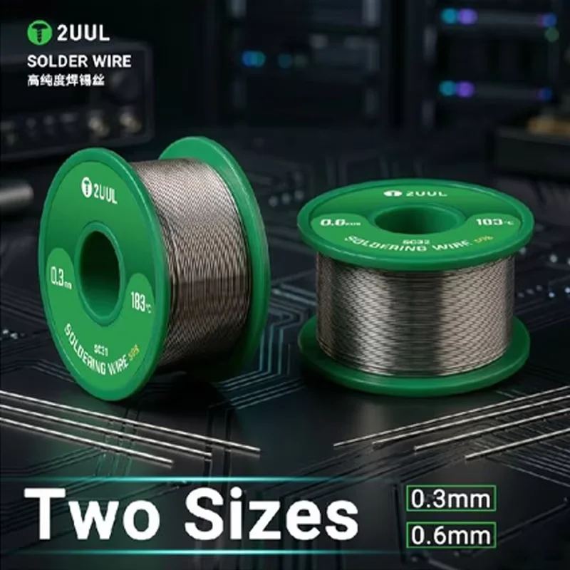 2UUL SC31/SC32 High Purity Core Solder Wire 0.3/0.6mm Low Melting Rosin Core Tin Wire for Precision Electronic Soldering