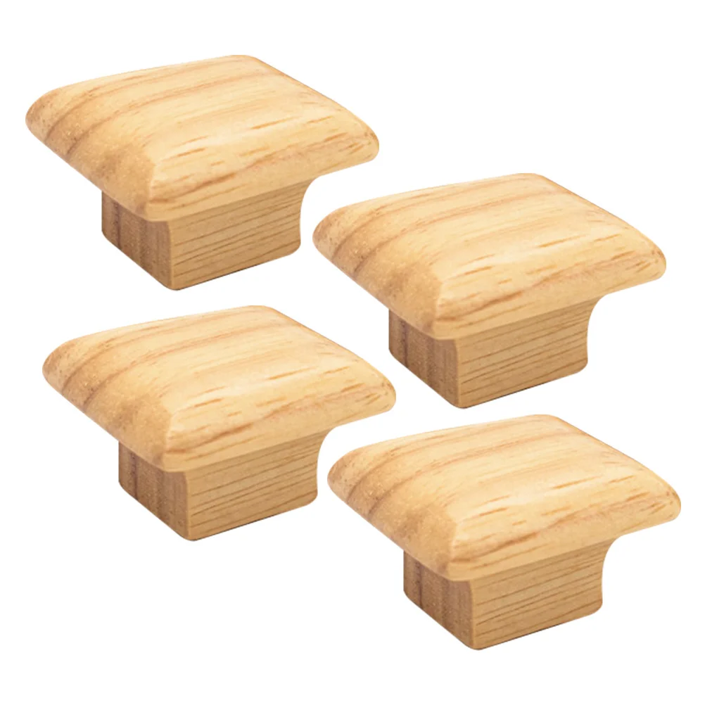 

4pcs Cabinet Handles Wooden Drawer Knobs Retro Wardrobe Door Pulls Gold Furniture Accessories Simple Stylish Home Decor Single