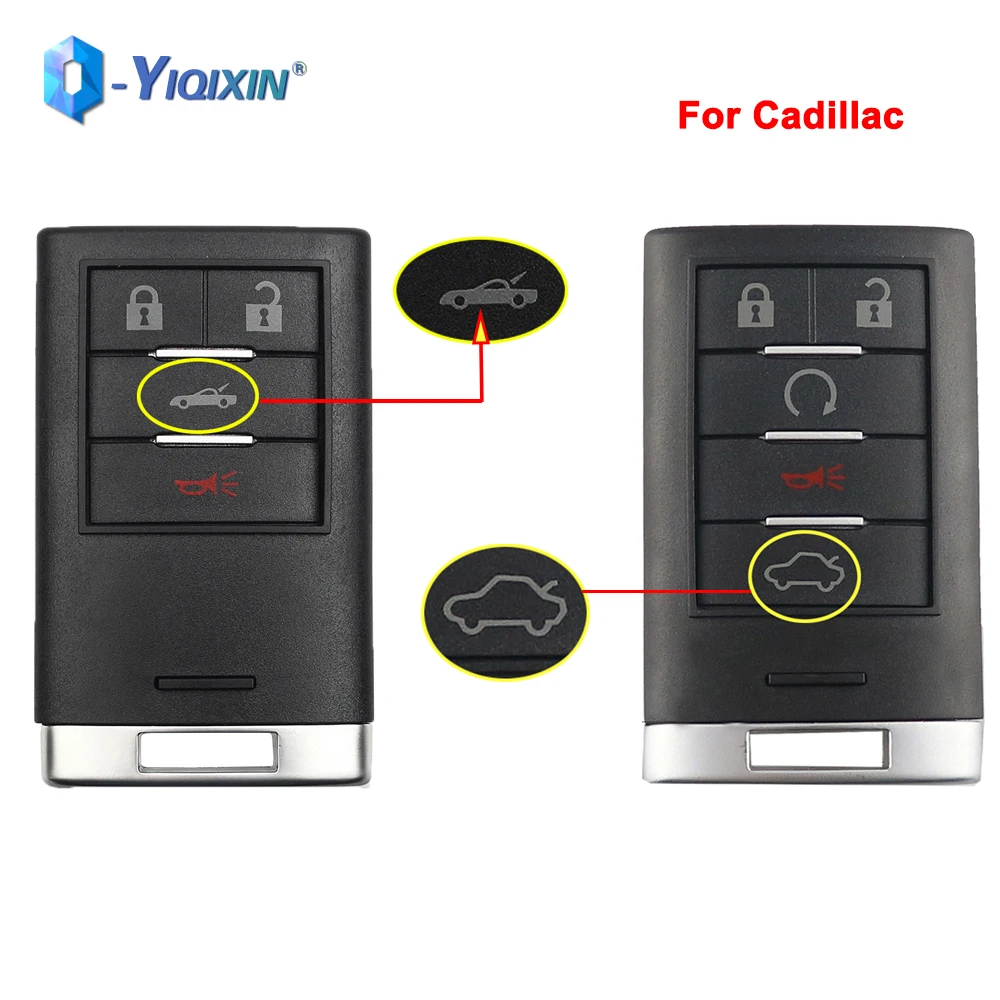 

YIQIXIN Smart Card Key Case For Cadillac Escalade GMC SRX CTS XTS DTS 2008-2014 ATS Keyless Entry Replacement Auto Car Fob Shell