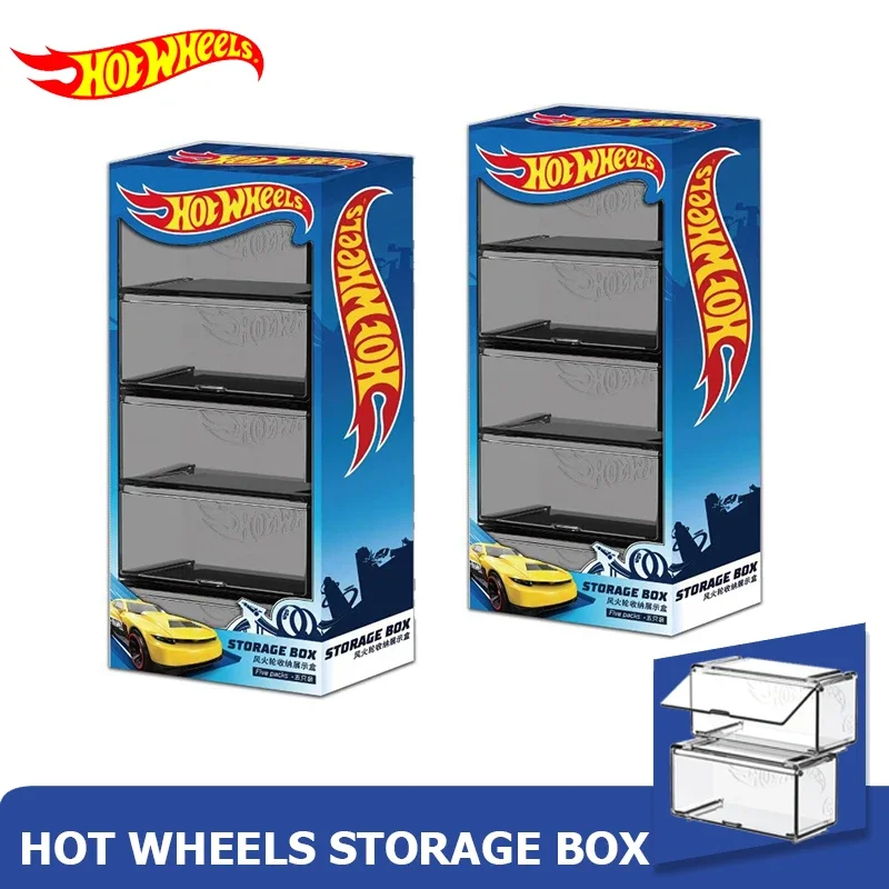 Original Hot Wheels Storage Box Toy Car Plastic Diecast 1/64 Hotwheels Model Car Collection Boys Toy for Children Birthday Gift