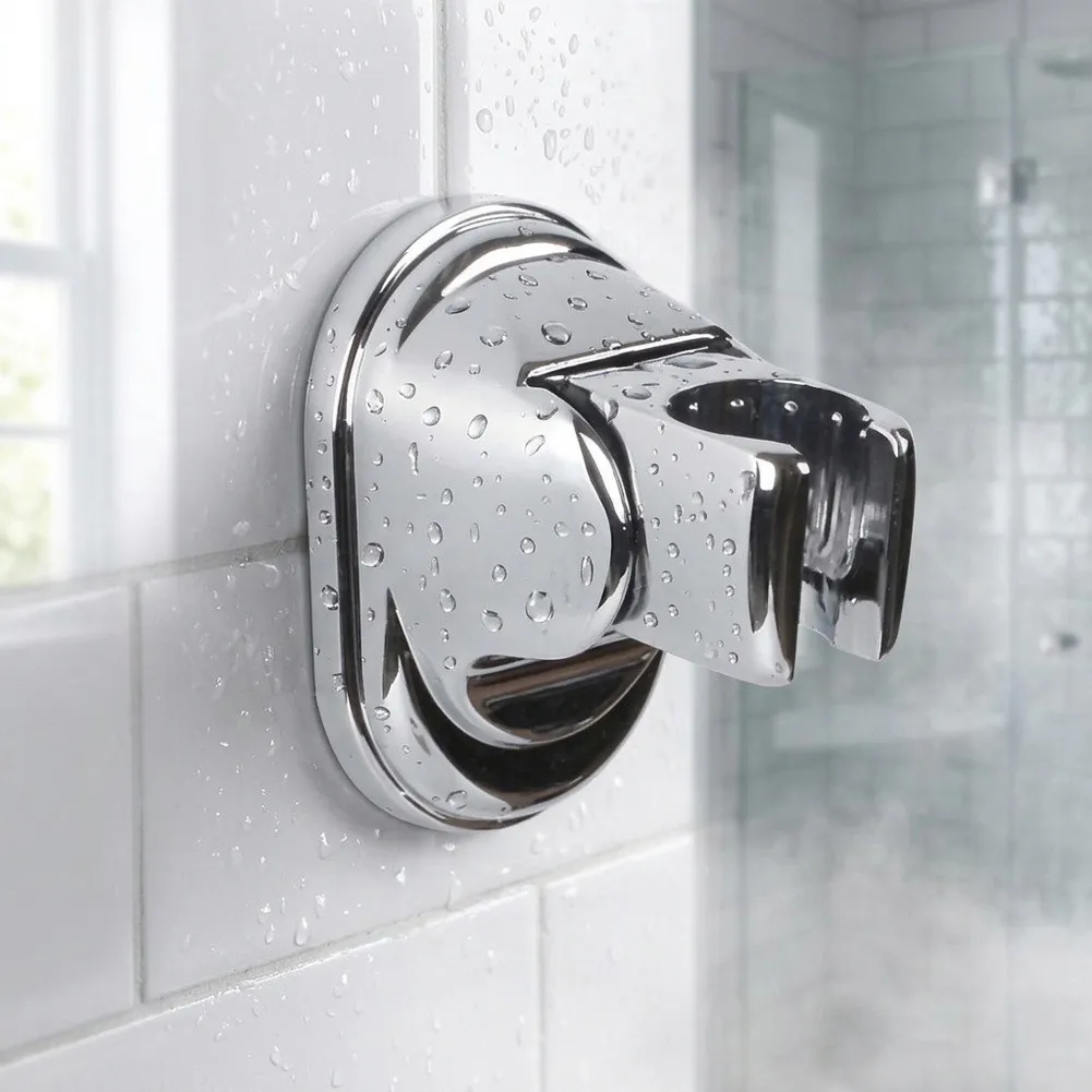 1/12Pcs No-Drill Adjustable Shower Head Holder Strong Suction Wall Mount Bracket For Bathroom Reusable Stand For Smooth Surfaces