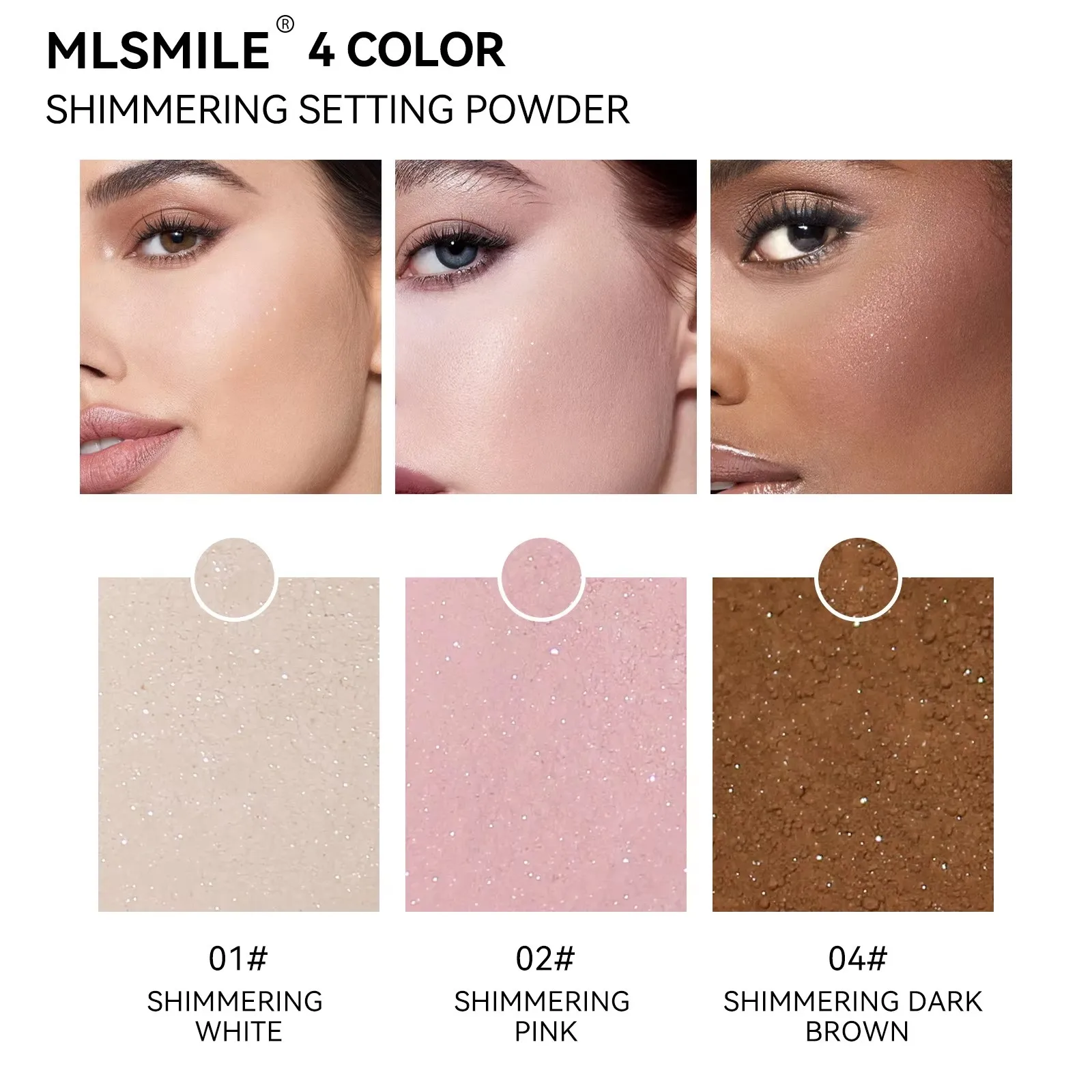 Face Loose Powder Matte Waterproof Oil-control Setting Powder Pearlescent Long-lasting Face Concealer Powder Makeup.