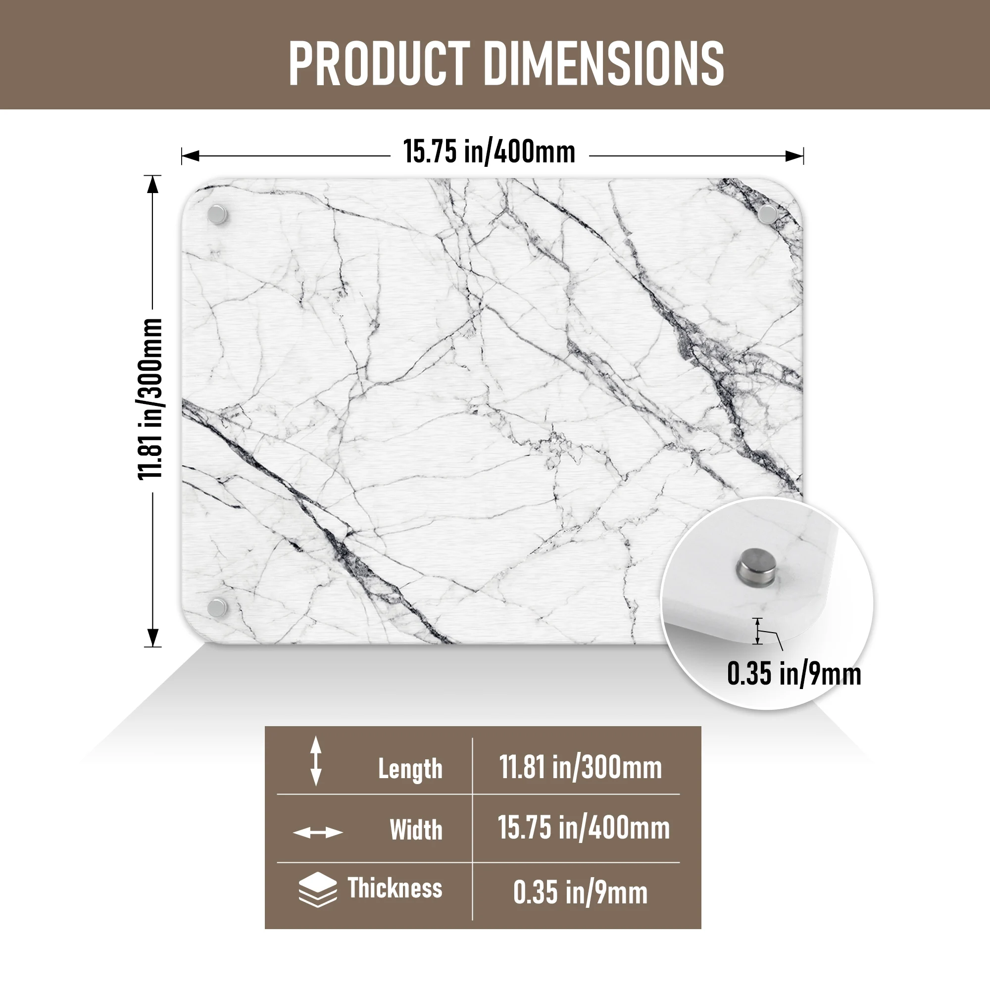 

15.75 In. X 11.81 In. White Marble Look Stone Drying Mat For Kitchen, Water Absorbent Diatomaceous Stone Dish Drying Mat