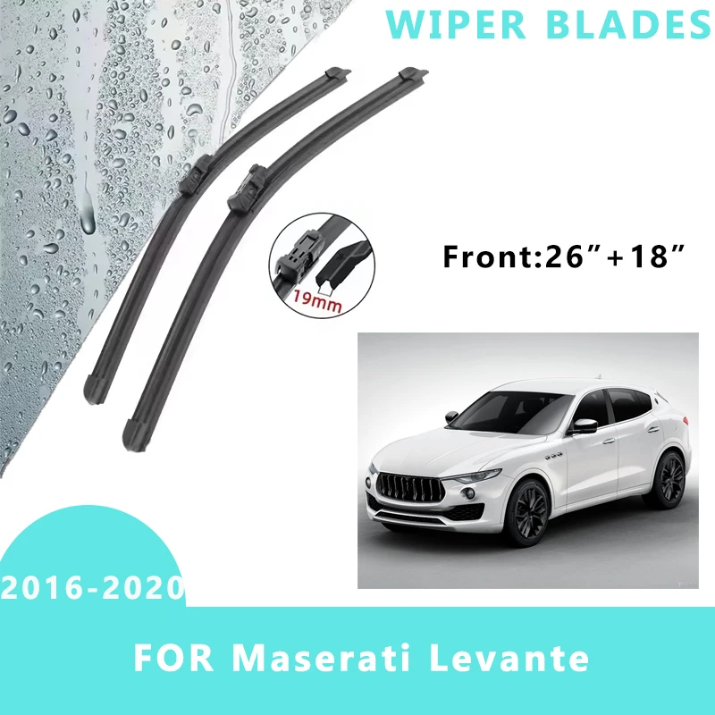 

Car Front Windscreen Wiper Blades Brushes Windshield Window Cutter Accessories 2PCS for Maserati Levante 2016-2020 26“+18”