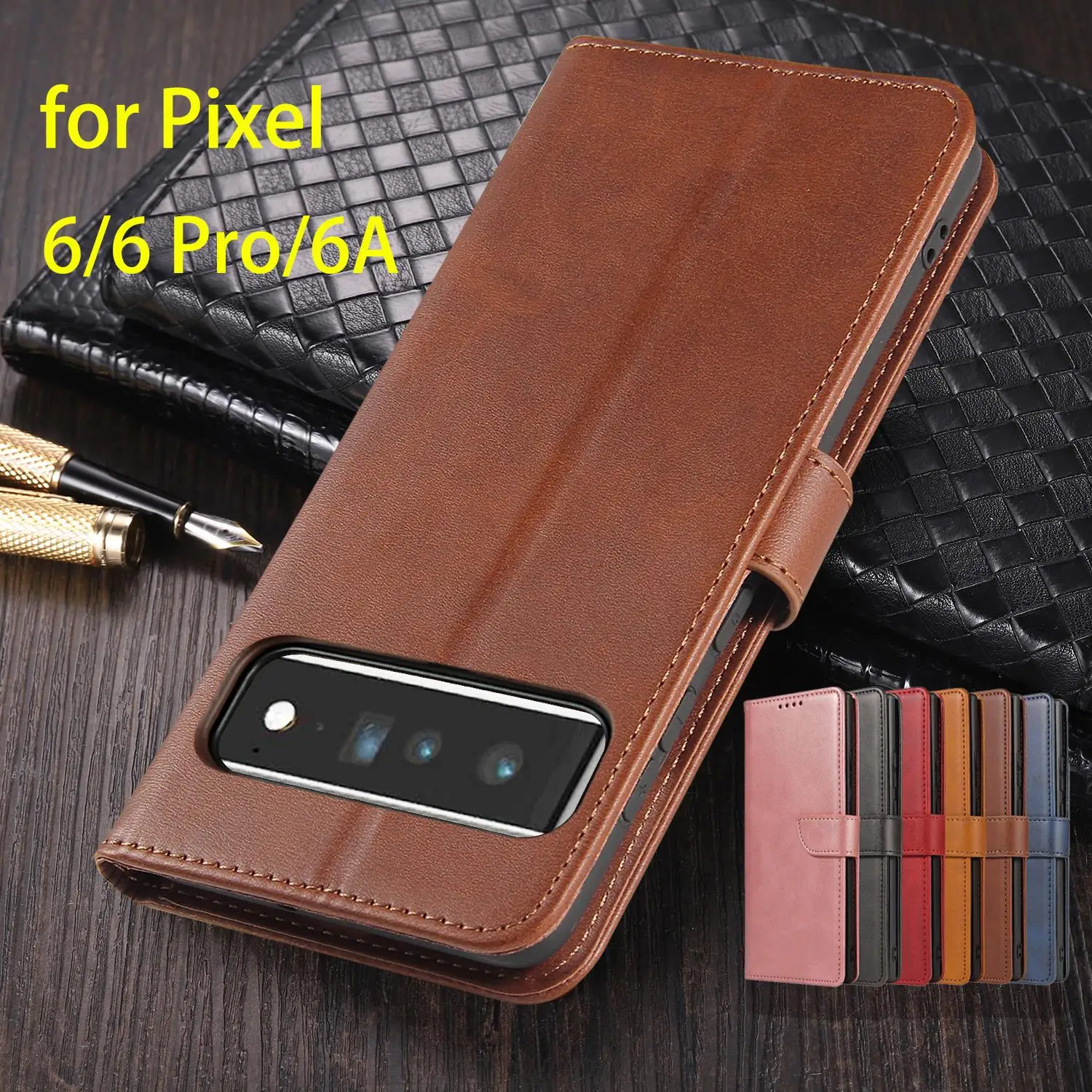 Wallet Flip Cover Leather Case for Google Pixel 6 6A Pixel6 Pro Pu Leather Phone Bags protective Holster Fundas Coque