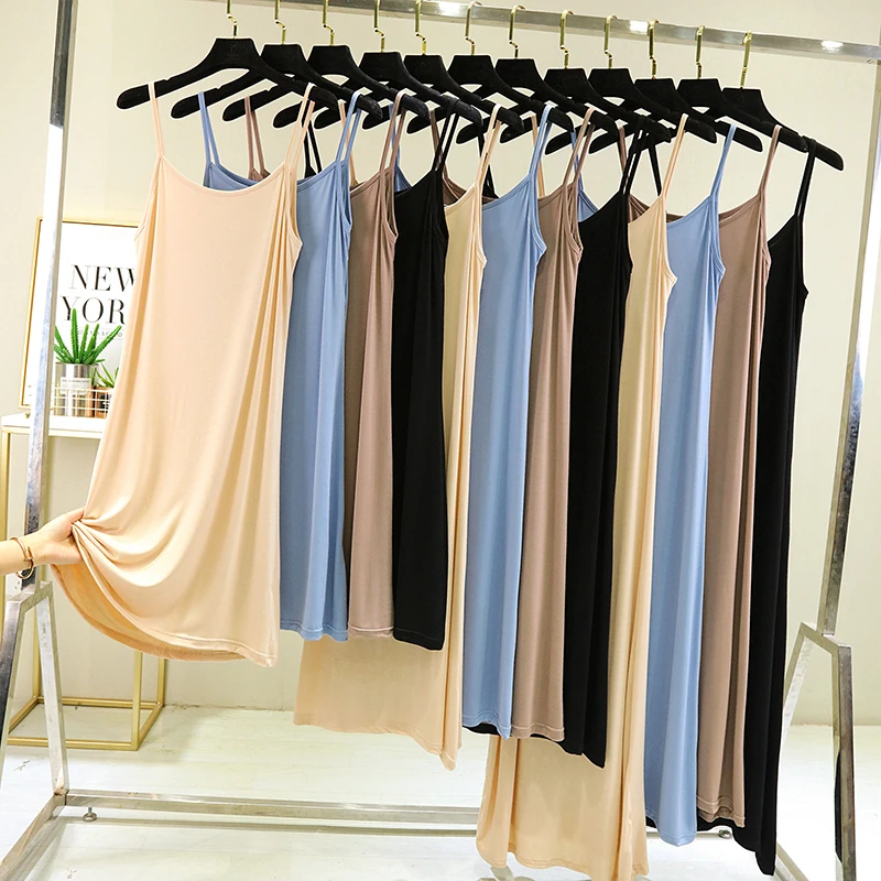 Women's Summer Light Casual Dress 2022 O-Neck Sleeveless Knee-Length Dresses 7 Colors Stretchable Home Gown Frocks For Women