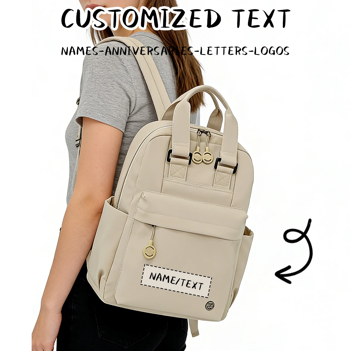 

Logo Customization Japanese Backpack Travel Lightweight Casual Backpack Outdoor Hiking Travel Bag College Students Junior High School Students Outing School Bag Personalized DIY