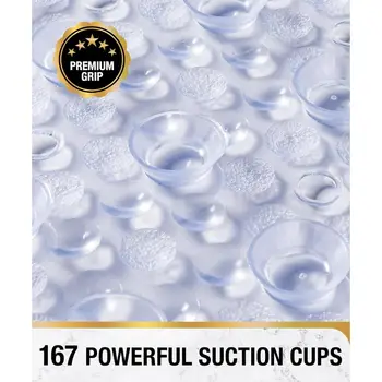 浴缸防滑墊 27x15 英吋 橢圓形泡泡浴缸墊 浴室適用 可機洗 附吸盤和排水孔 6 最佳銷售 浴室墊 - №6