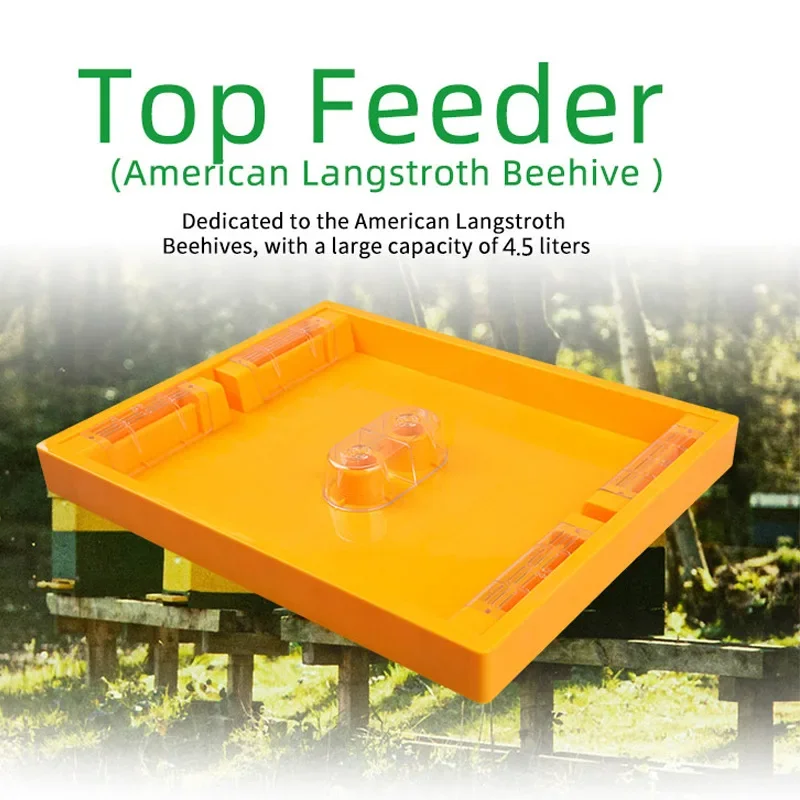 5‑Pack Hive Top Bee Feeder 4.5L Anti‑Drowning Plastic Beehive Feeder Fit 10‑Frame Langstroth Beehive Beekeeping Supplies