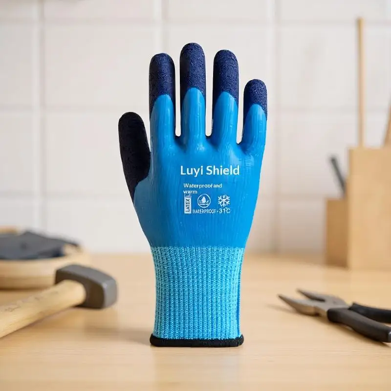 قفازات معزولة مقاومة للماء، معدات سلامة العمل، قبضة مطاطية مضادة للانزلاق، حماية لليدين البناء #6