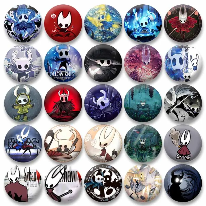 Game Peripheral Hollow Knight Coin Badges Creative Round Snap-in Brooch Funny Lapel Pins Backpack Sweater Jewelry Accessories