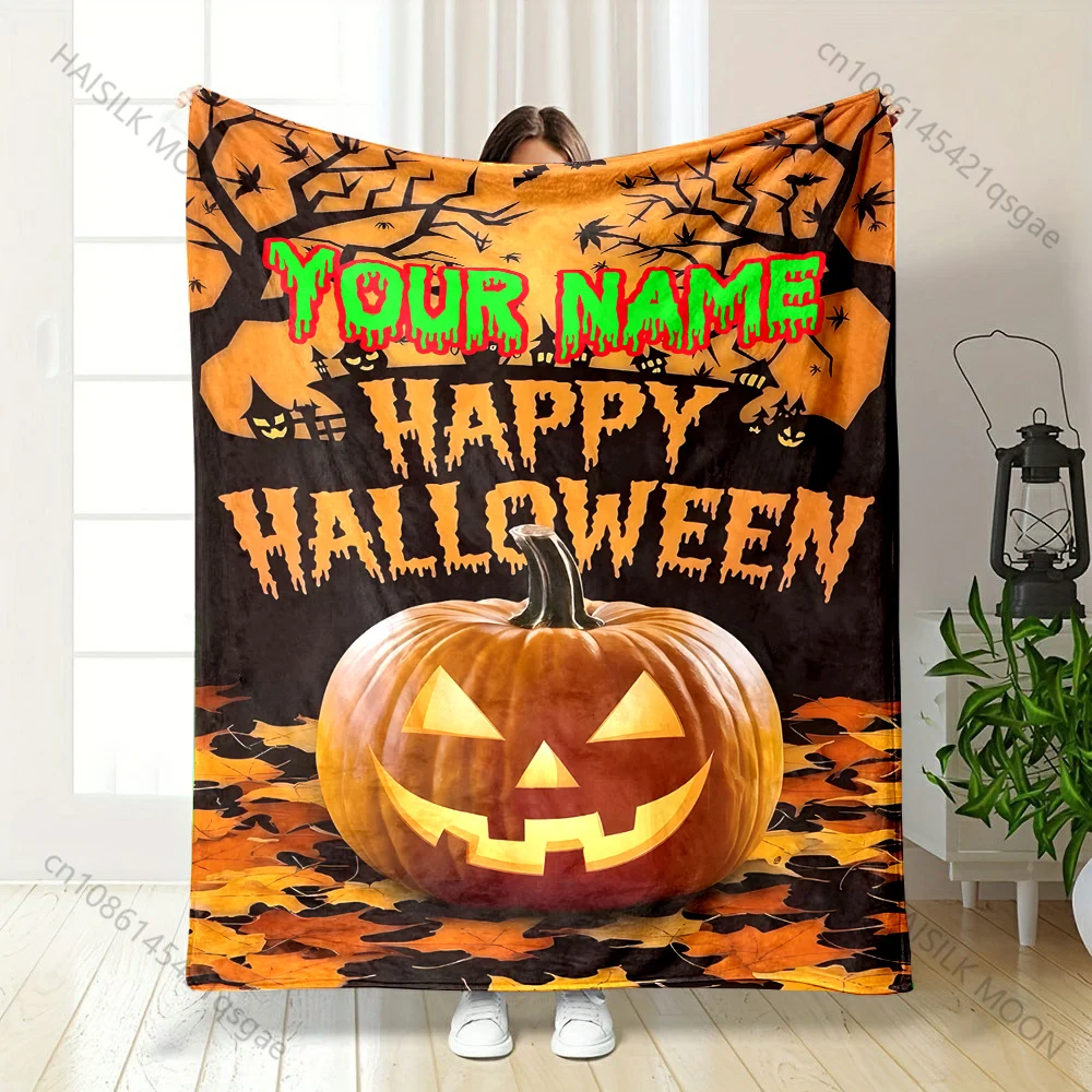 

Одеяло с изображением замка в виде головы тыквы и принтом на заказ, пушистое мягкое фланелевое одеяло для дома, дивана, путешествий, одеяла для автофургона, подарок на Хэллоуин