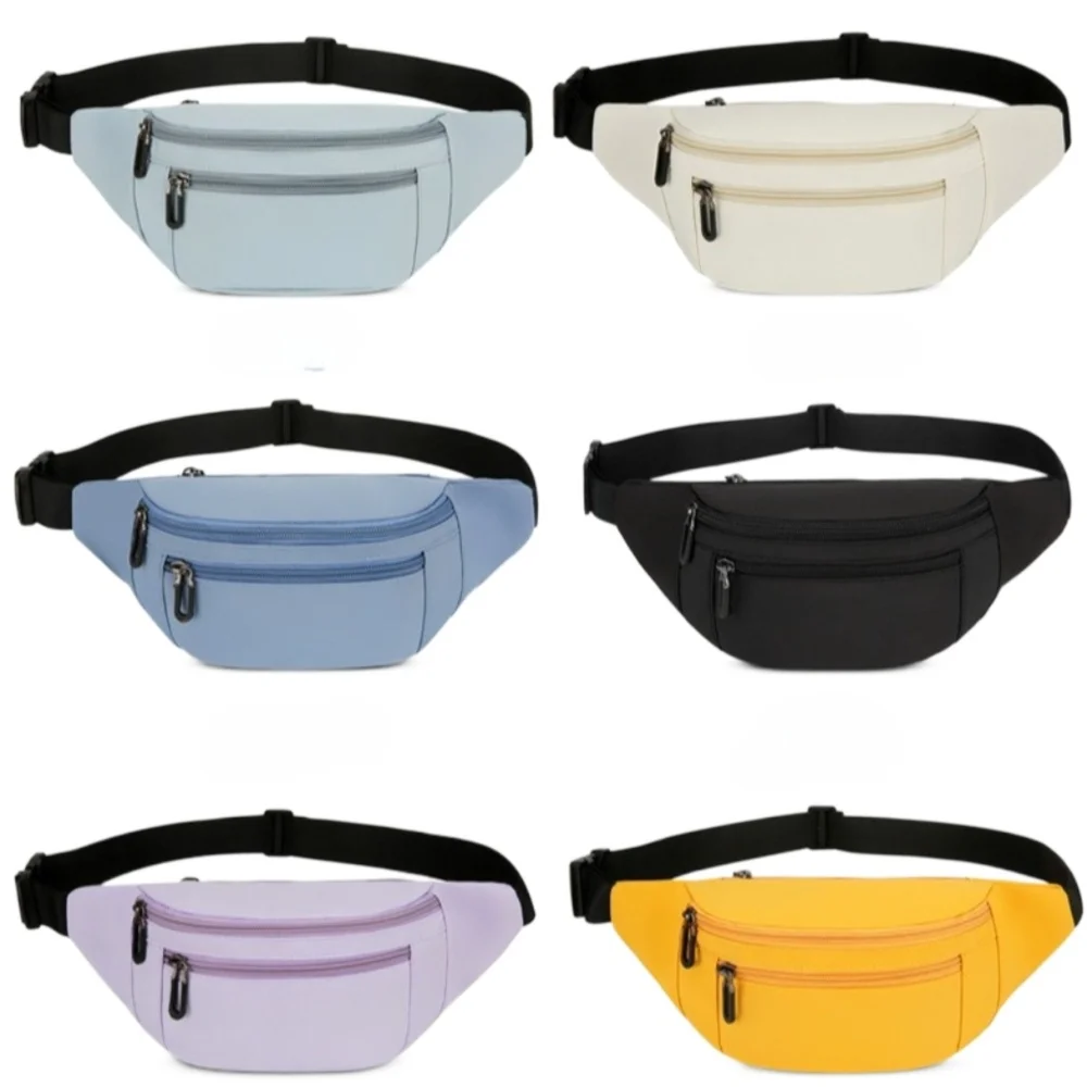 

Fashion Oxford Solid Color Waist Bags Waterproof Phone Storage Bags Large Capacity Sports Fanny Pack