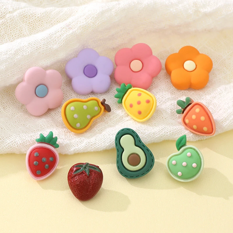 10pcs/lot Super Cute Fruit Pattern Children's Clothing Buttons Handmade DIY Sewing Accessories Resin Buttons for Clothing Baby