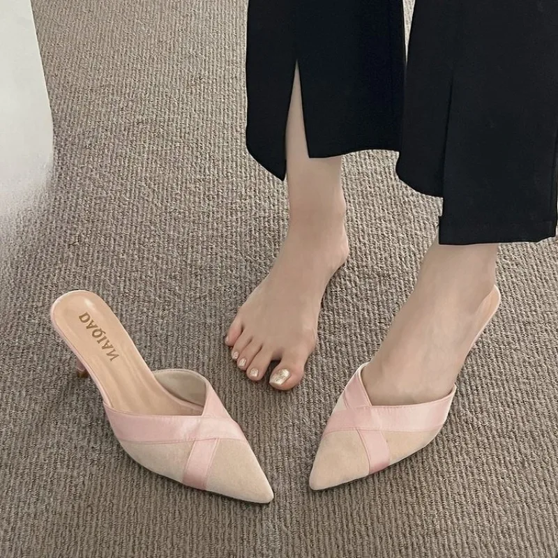 

Slippers for Women 2026 New Summer Wear Temperament French Beauty Not Tiring Feet Stiletto High Heels