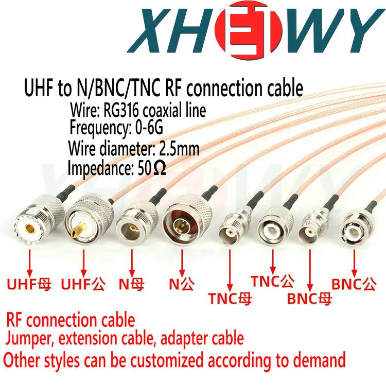 

SL16-J UHF head to N BNC TNC head M revolution N public feeder line adapter extension RG316 RF connection line N bend