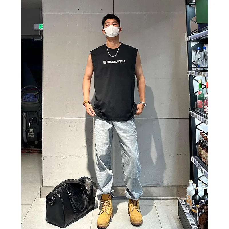 

Light Blue Men's Straight Leg Jeans Summer Thin CleanFit Knife High Street Wide Leg Long Trousers Trendy Straight Fit Jeans